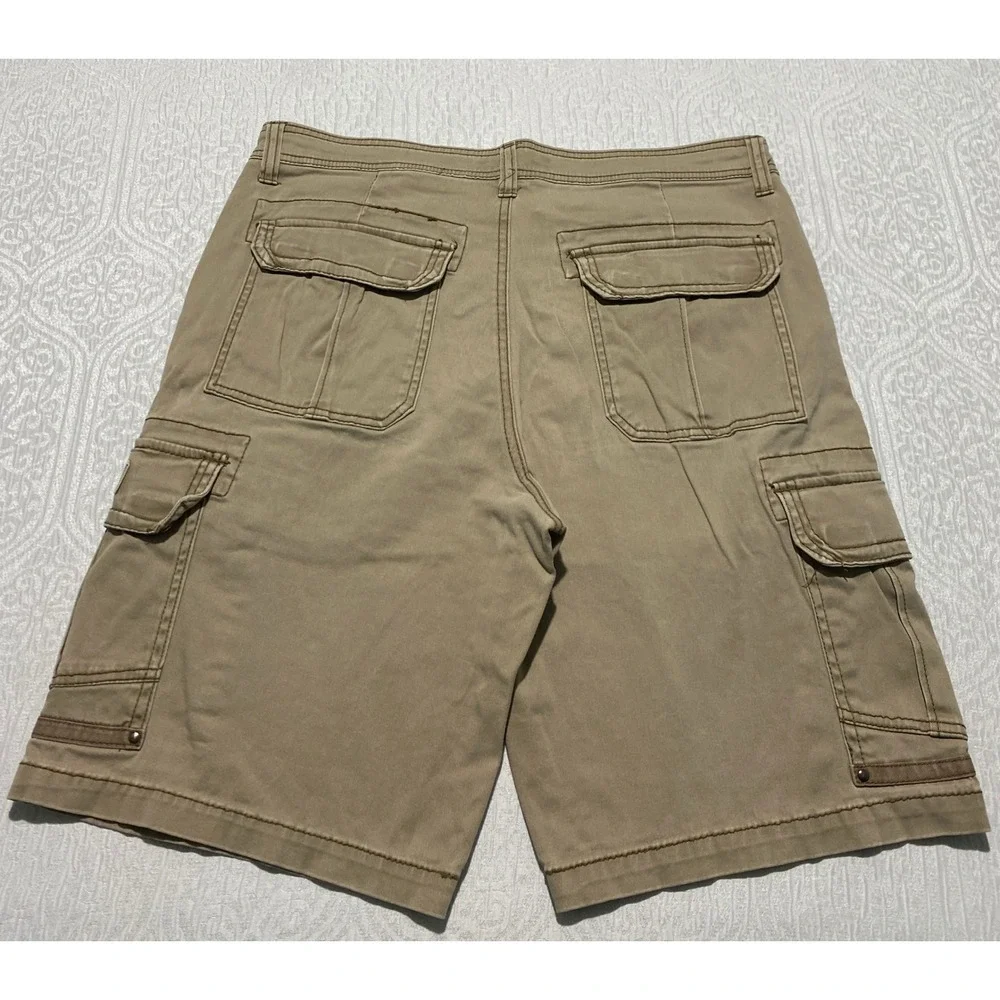 Unionbay Mens Cargo Shorts Size 36 Khaki Tan Cotton Utility Outdoor WL-23772‎